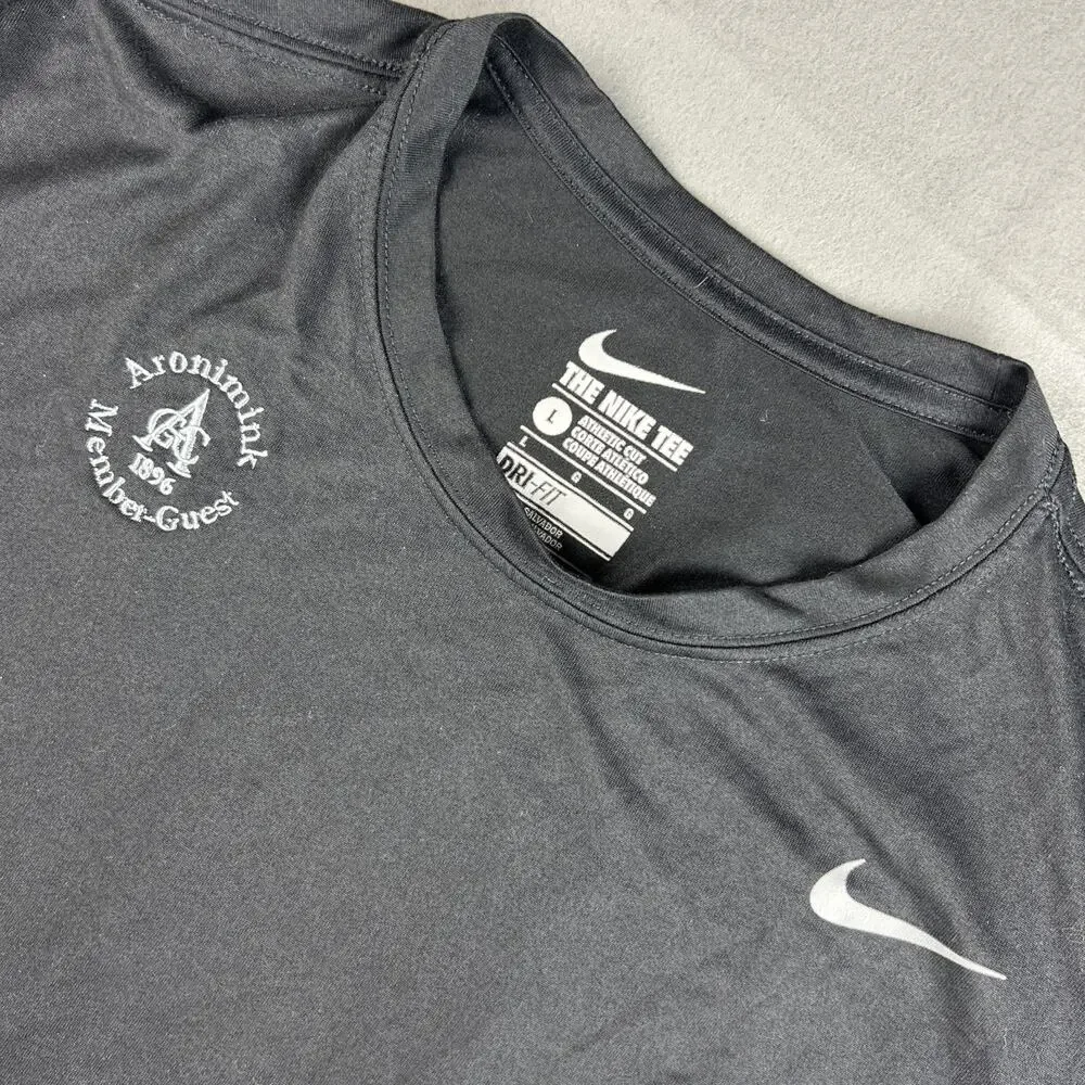 Aronimink Nike Dri-FIT Tee Large Black Men's Athletic Cut Long Sleeve